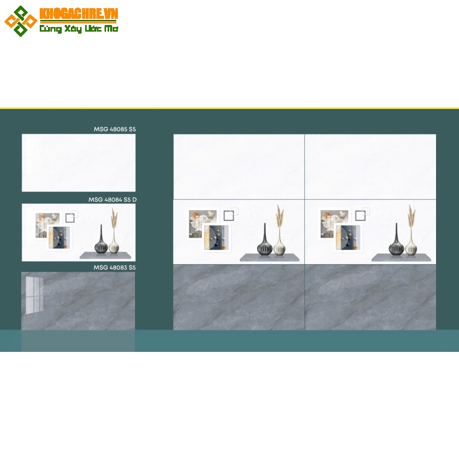 Gạch ốp tường 40x80 cmc bóng kiếng vân đá cao cấp
