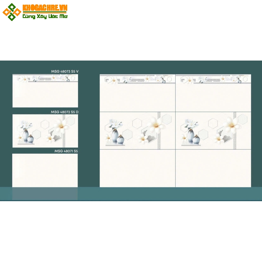 Gạch ốp tường 40x80 cmc bóng kiếng màu kem nhạt