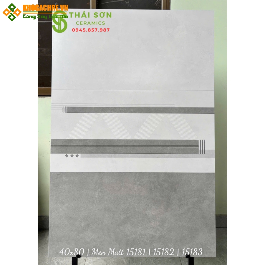 Gạch vitto men mờ 40x80 màu xám xi măng