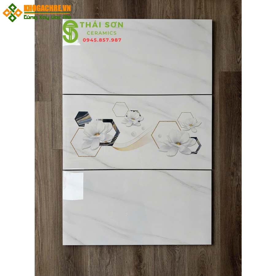 Gạch trắng vân mây bóng kiếng cmc 40x80 ốp tường 