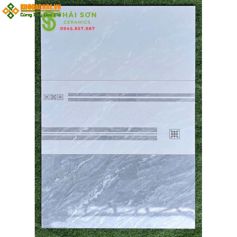 Gạch phương nam 40x80 ốp tường màu xám men bóng