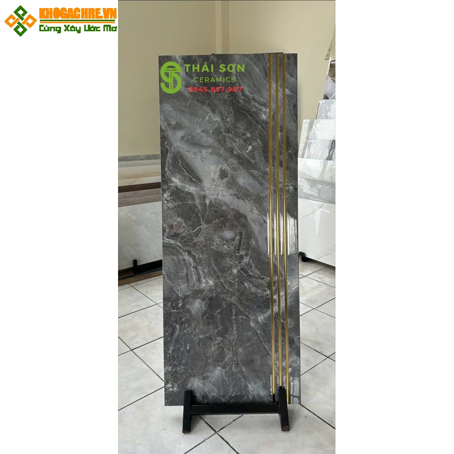 Gạch vân đá xám đen 47x120 trung quốc lát bậc cầu thang 