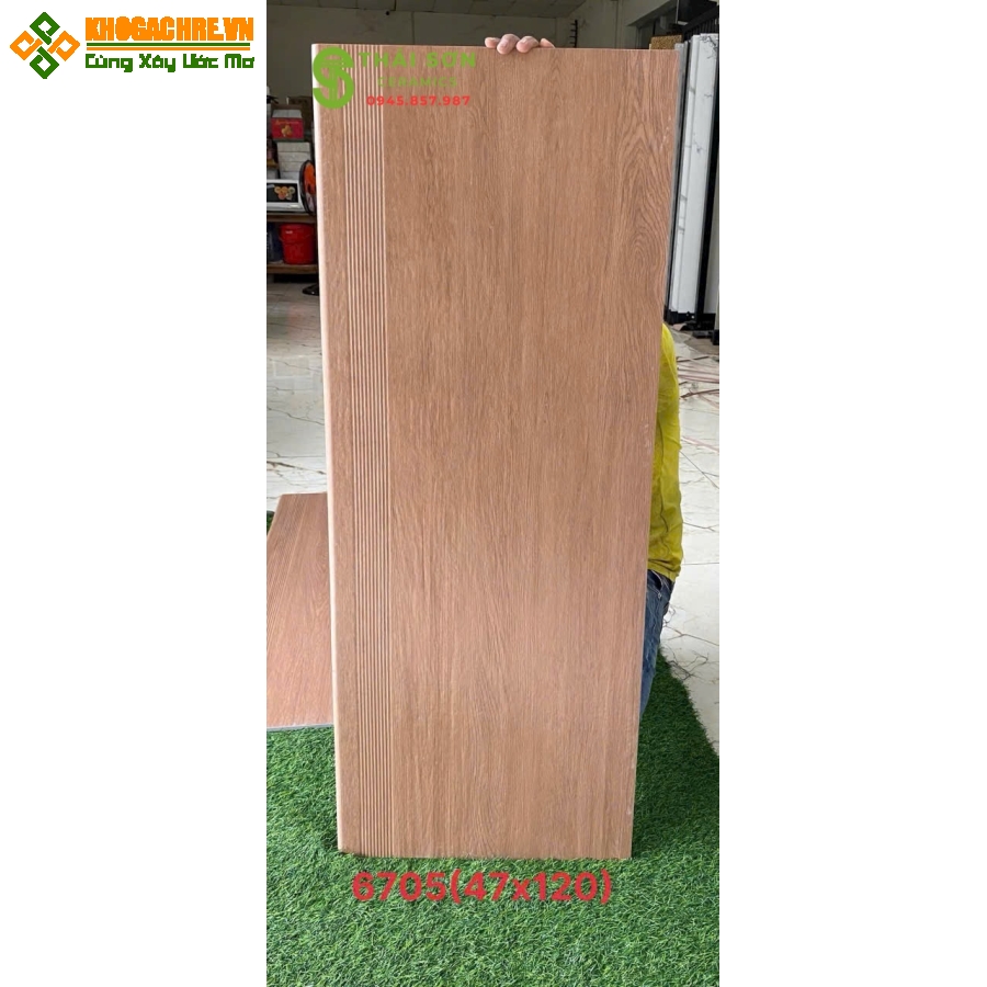 Gạch cầu thang trung quốc 47x120 vân gỗ