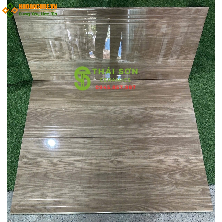 Gạch lát cầu thang giả gỗ 47x120 bóng kiếng trung quốc