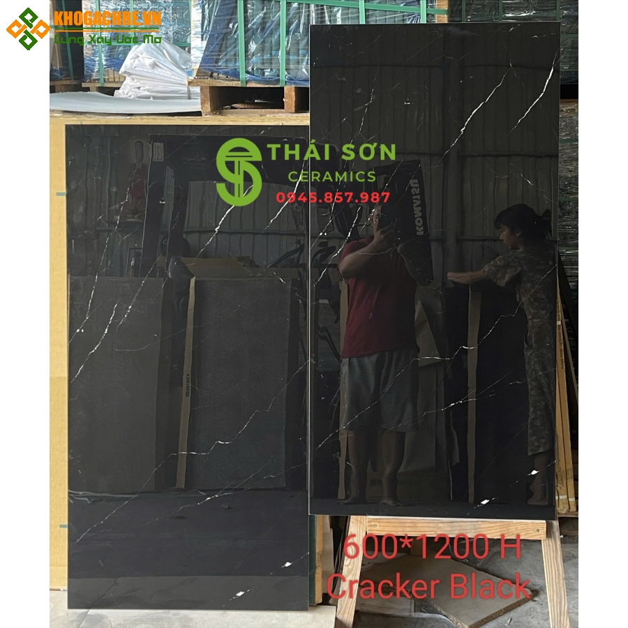 Gạch ấn độ 60x120 bóng kiếng ốp lát màu đen vân trắng