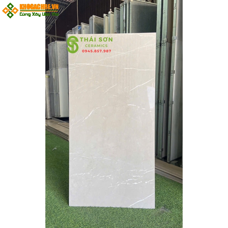 Gạch lát nền nhà ở bóng kiếng 60x120 màu xám nâu