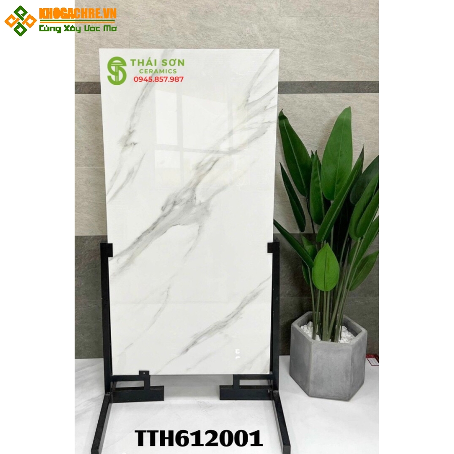 Gạch bóng kiếng 60x120 trắng vân mây cao cấp bình Thuận