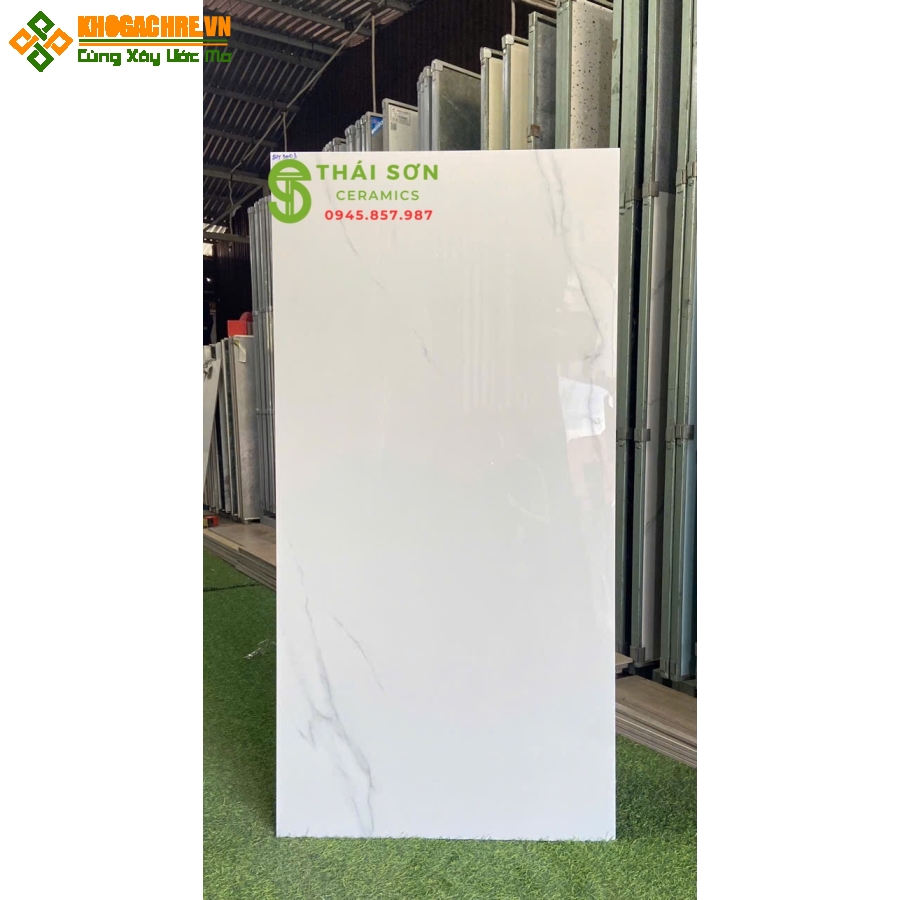 Gạch lát nền ấn độ 60x120 màu trắng vân mây nhẹ giá rẻ