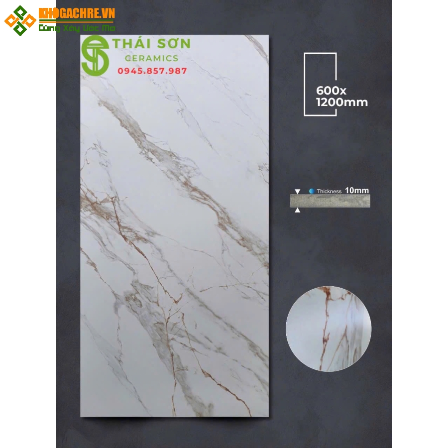 Gạch apodio 60x120 lát nền matt mịn nền trắng vân vàng cam