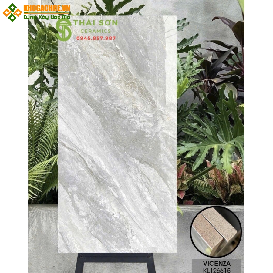 Gạch vicenza 60x120 bóng kiếng vân đá xám
