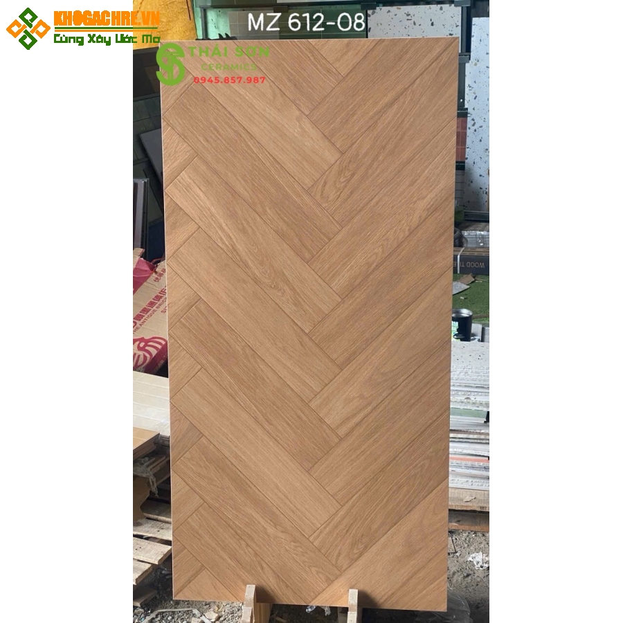 Gạch lát nền vân gỗ ghép xương cá 60x120