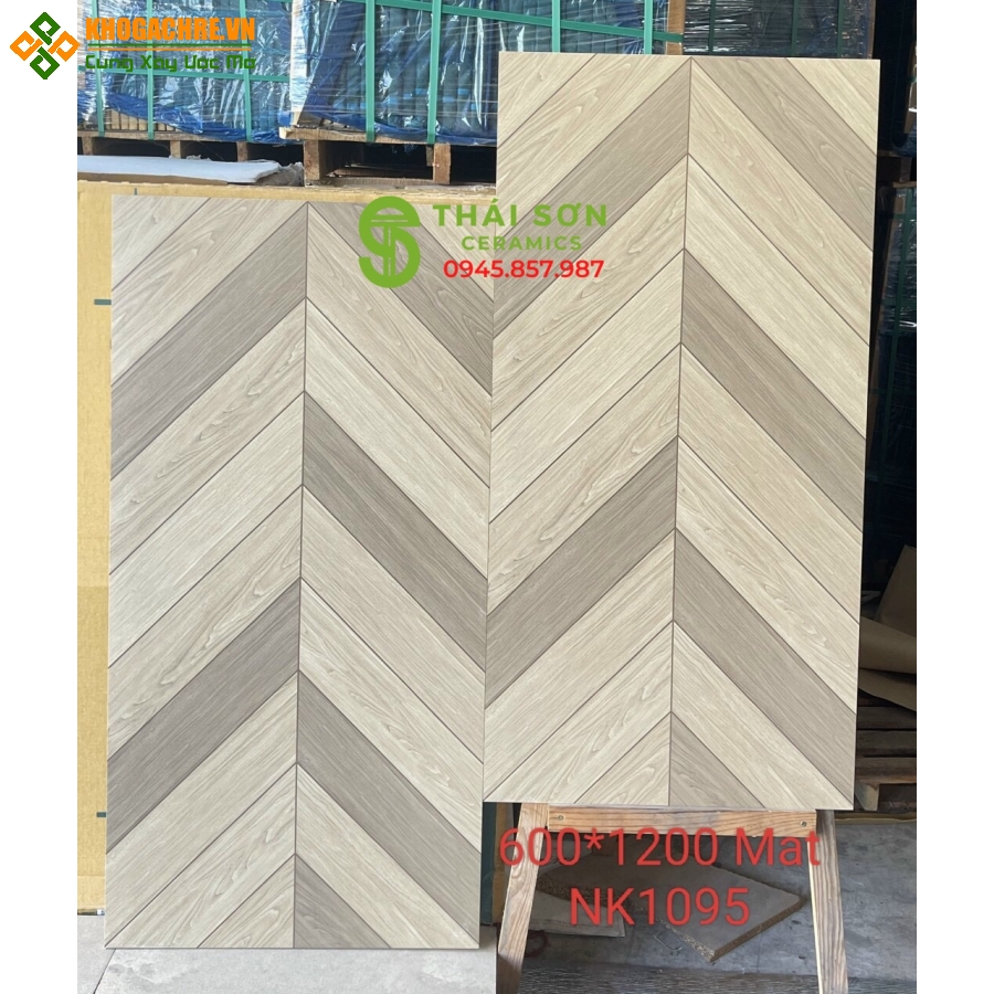 Gạch giả gỗ ghép xương cá 60x120 ấn độ