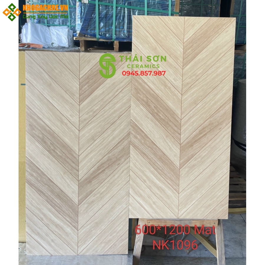 Gạch giả gỗ đá mờ 60x120 xương cá chéo 