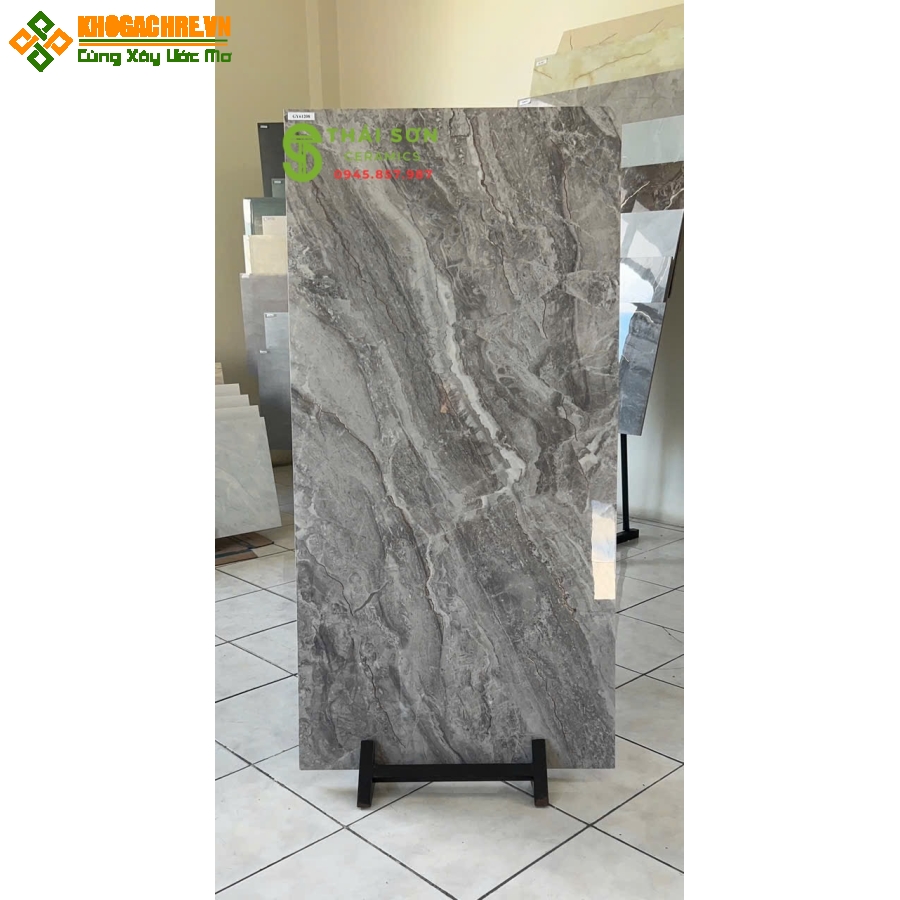 Gạch lát nền 60x120 trung quốc khắc kim màu xám đá