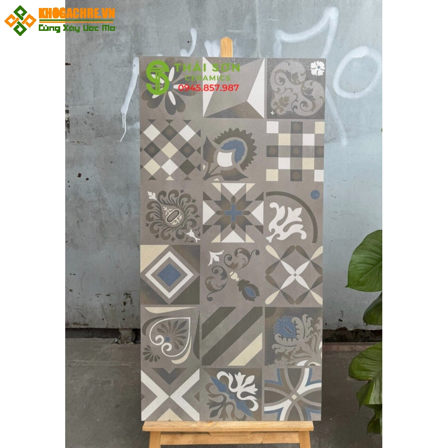 Gạch ốp lát bông cổ 60x120 ấn độ hoa văn đẹp
