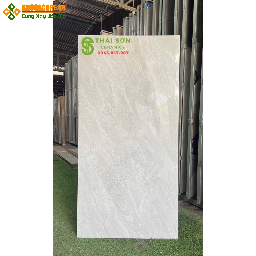 Gạch tasa 60x120 màu xám nhạt bóng kiếng 