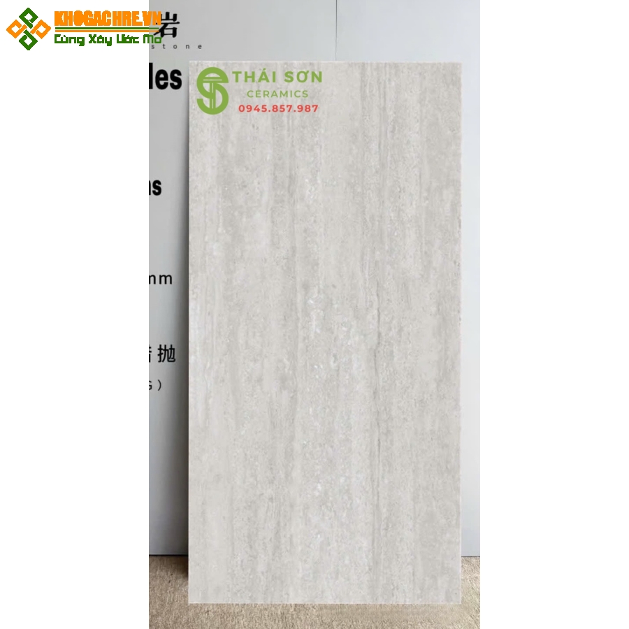 Gạch khổ lớn travertine 60x120 trung quốc màu xám 