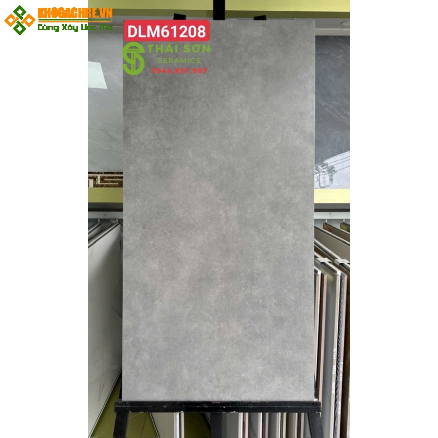 Gạch lát nền 60x120 trung quốc matt mịn xám xi măng