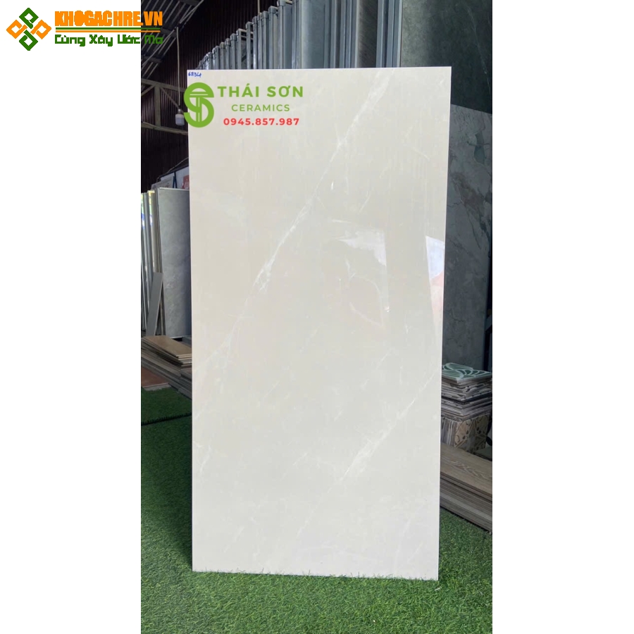 Gạch vicenza 60x120 bóng kiếng lát nền màu kem