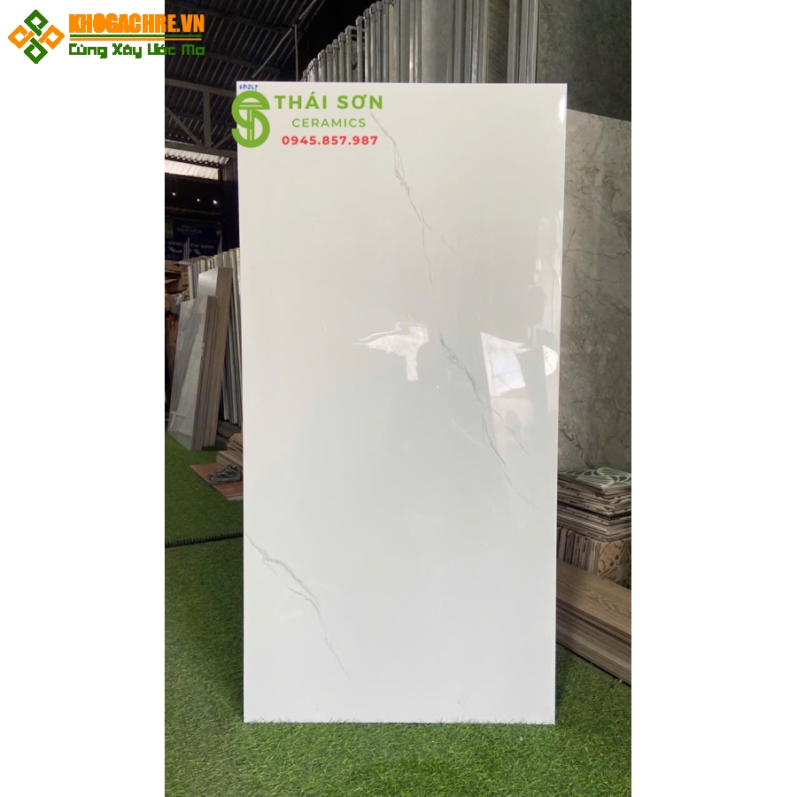 Gạch vicenza màu trắng vân mây 60x120 siêu bóng 