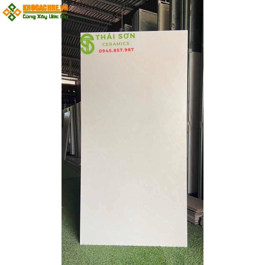 Gạch vito 60x120 ốp lát đá mờ màu vàng kem