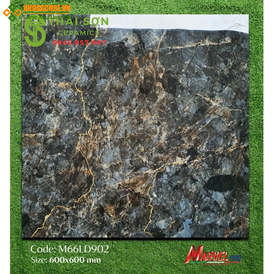 Gạch apodio lát nền 60x60 siêu bóng màu xanh đen 