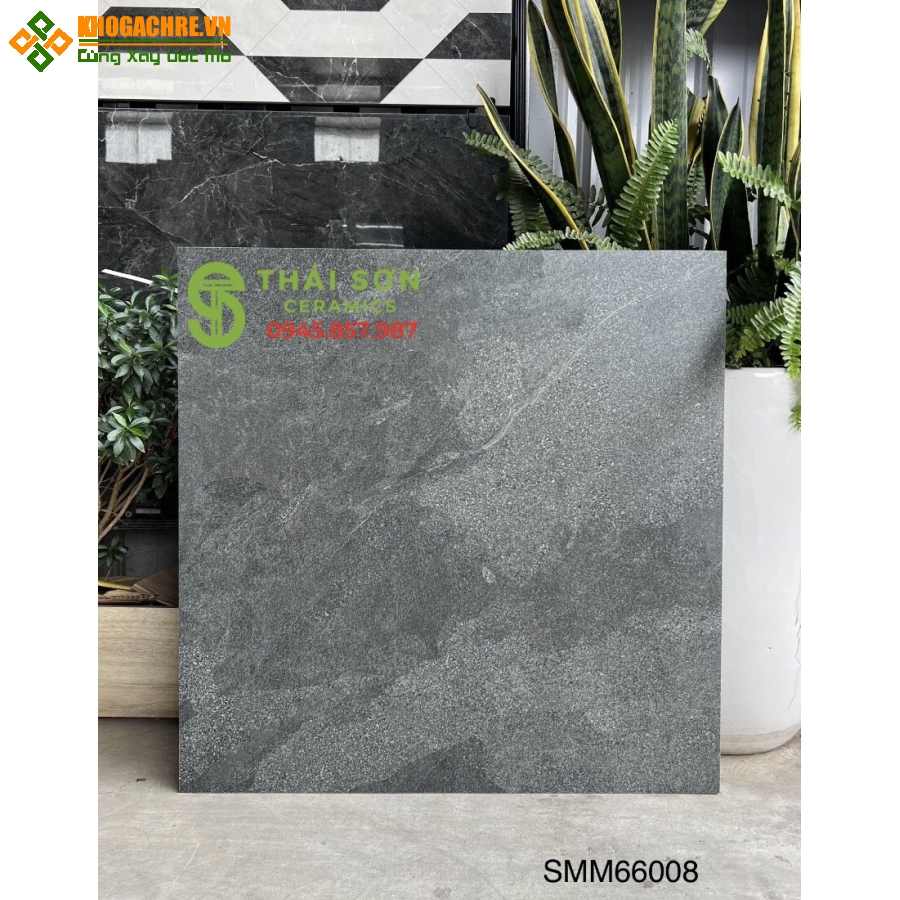 Gạch đá mờ 60x60 lát nền nhà hàng chống trơn