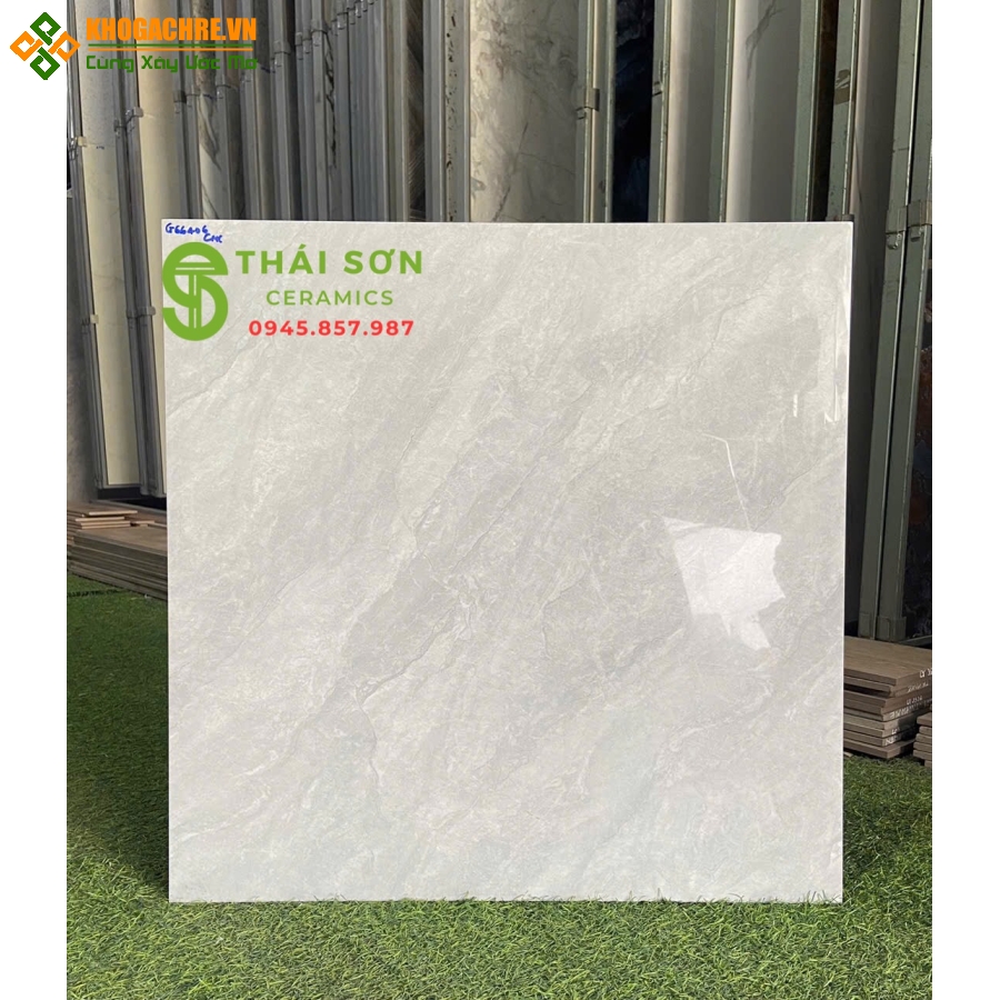 Gạch cmc 60x60 bóng kiếng xám vân đá lát nền nhà phố 