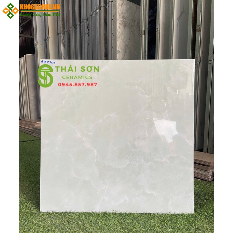 Gạch cmc 60x60 bóng kiếng lát nền vân xanh giá tốt