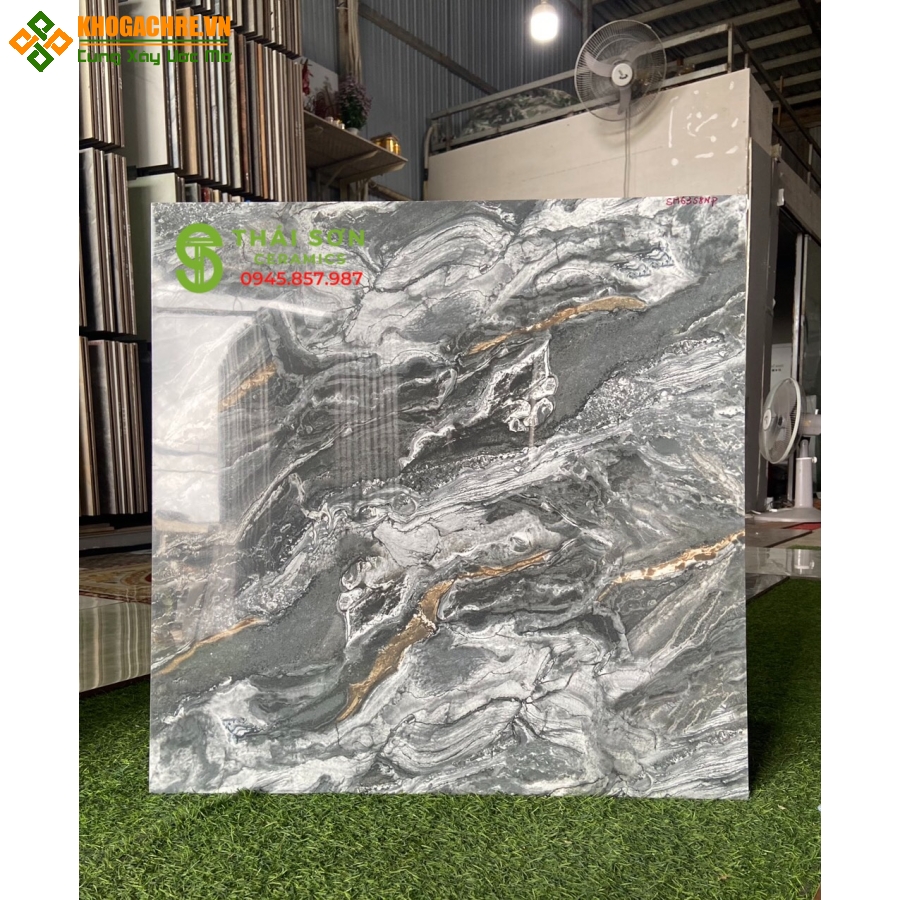 Gạch dán mặt tiền đá bóng kiếng 60x60 siêu bóng đẹp