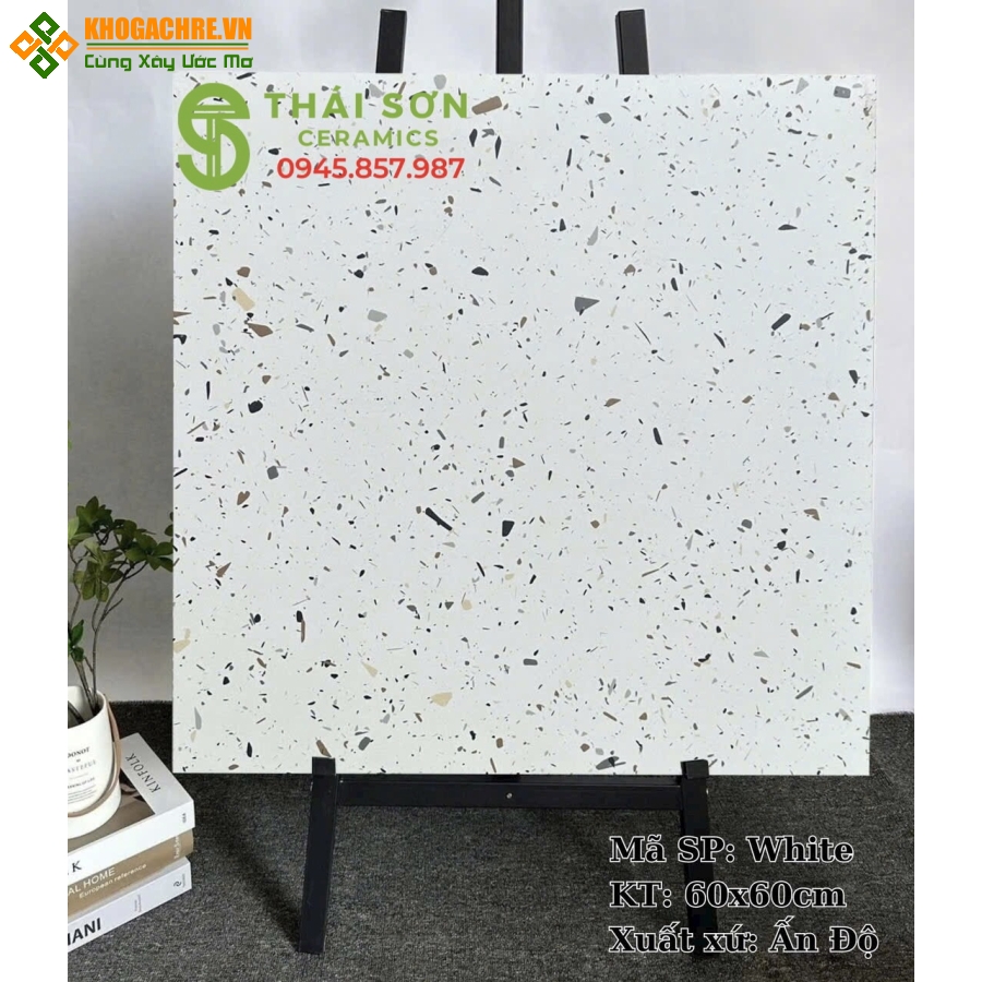Gạch terrazzo ốp tường nhà tắm 60x60 matt mờ
