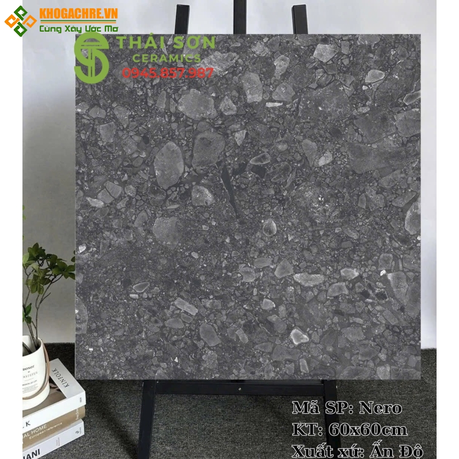 Gạch terrazzo 60x60 lát nền quán cafe cao cấp