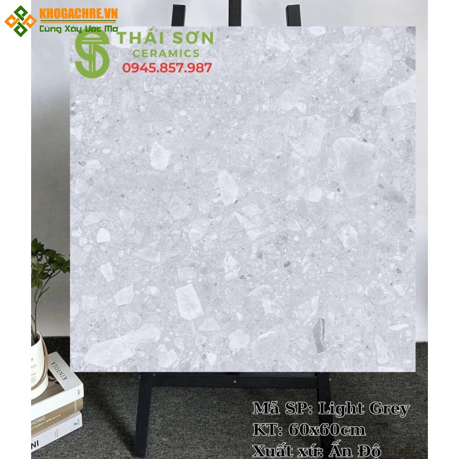 Gạch ấn độ 60x60 matt mờ vân terrazzo