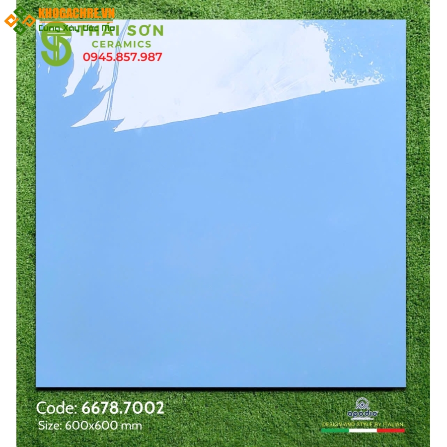 Gạch ốp lát bóng kiếng 60x60 xanh đơn sắc