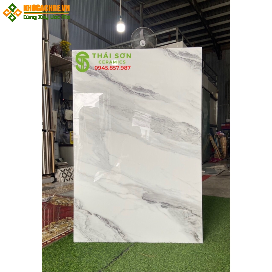 Gạch 80x120 bóng kiếng tông trắng đá apodio 