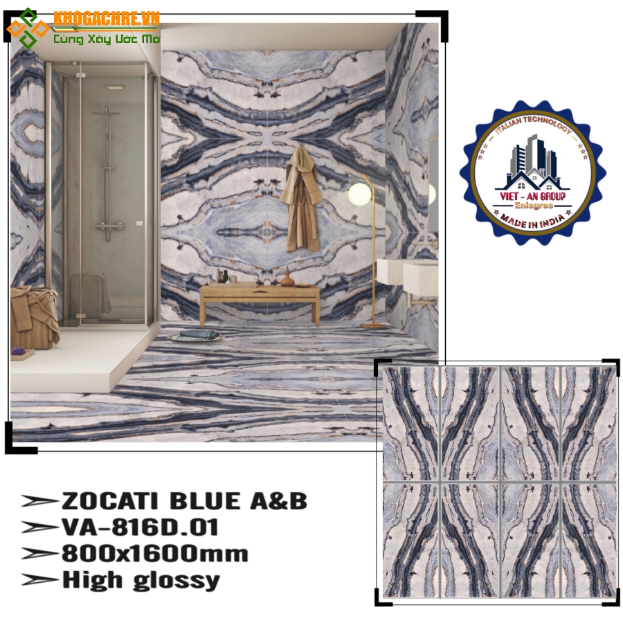 Gạch lót nền đá bóng kiếng ấn độ 80x160 cao cấp đẹp