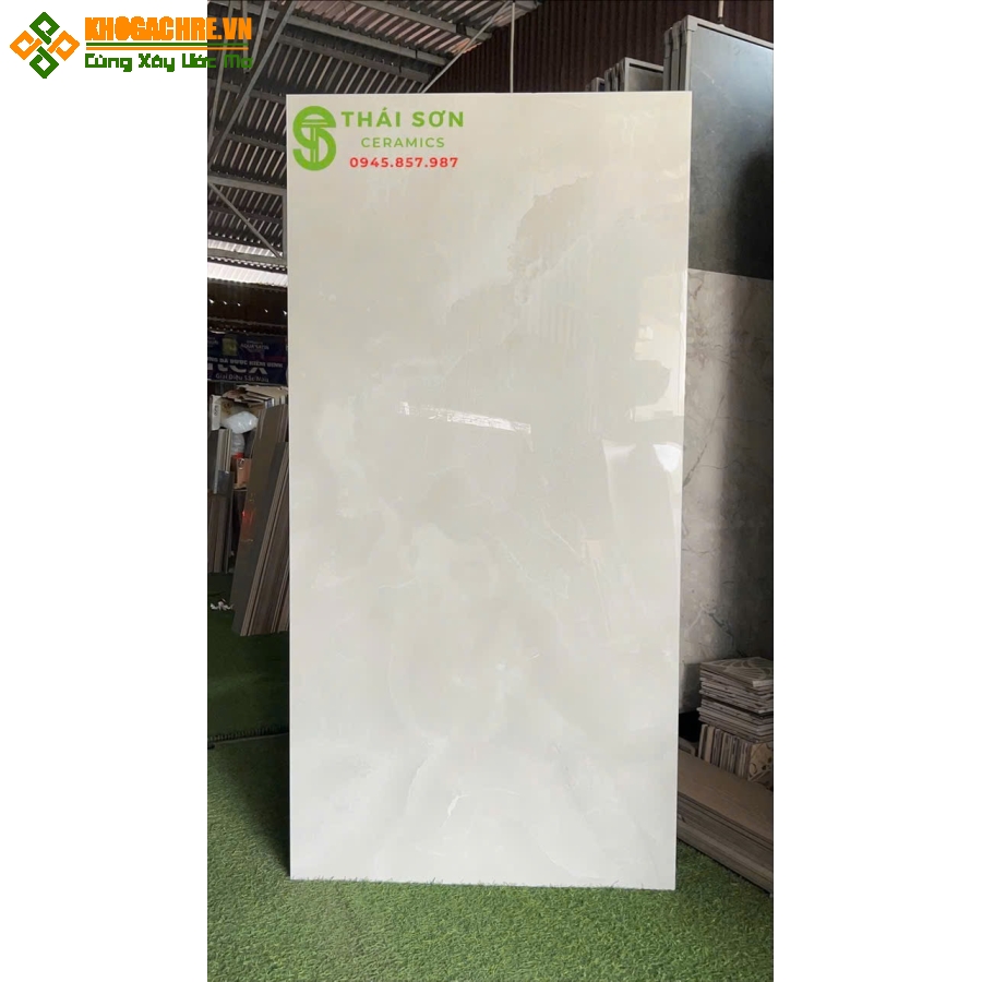 Gạch 80x160 bóng kính lát nền màu xám vân đá