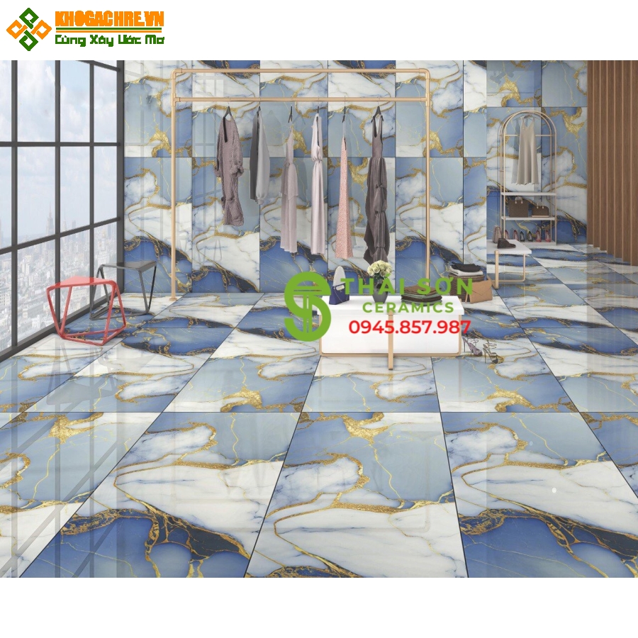 Gạch ấn độ 80x160 ốp lát nhũ vàng siêu bóng cao cấp