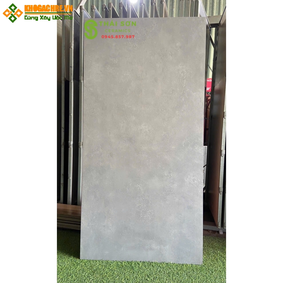 Gạch lát nền baby skin 80x160 ấn độ màu xám xi măng