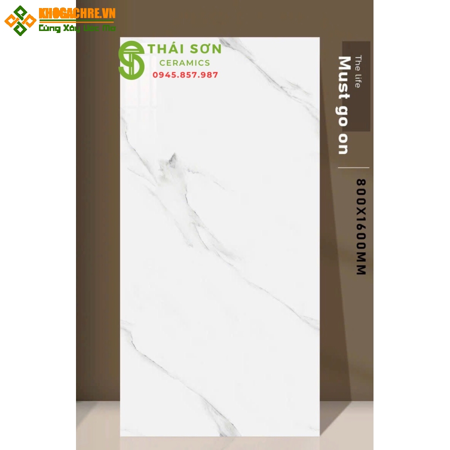 Gạch ấn độ 80x160 lát nền màu trắng vân mây xám 