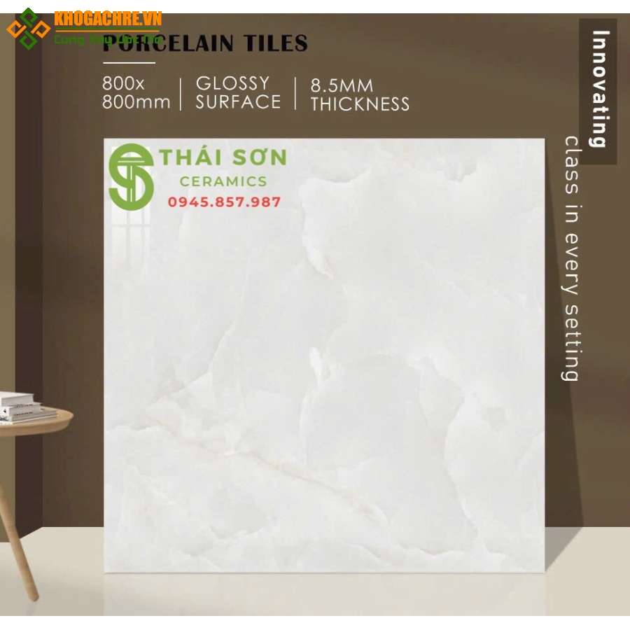 Gạch ấn độ 80x80 bóng kiếng lát nền màu xanh vân đá