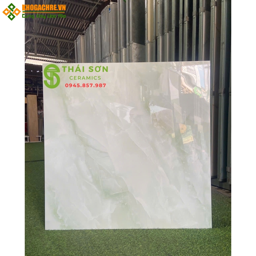 Gạch phương nam 80x80 lát nền màu xanh lá