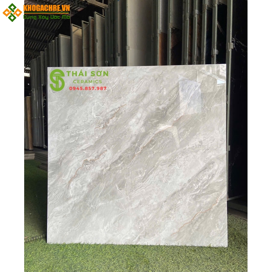 Gạch lát nền 80x80 bóng kiếng fushita xám vân đá