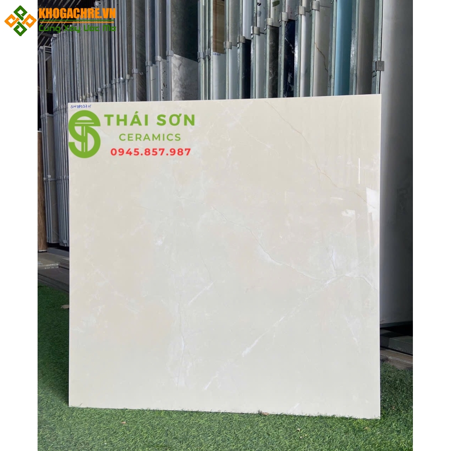 Gạch 80x80 VID màu kem lát nền bóng kiếng