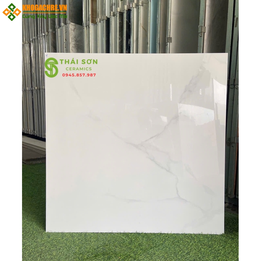 Gạch lát nền 80x80 VID màu trắng vân mây bề mặt bóng kiếng