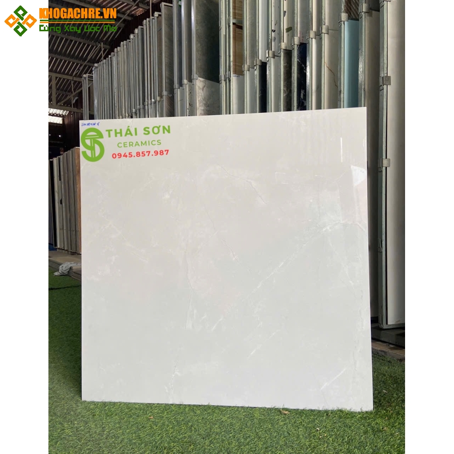 Gạch bóng kiếng 80x80 ViD màu xám nhạt lát nền đẹp
