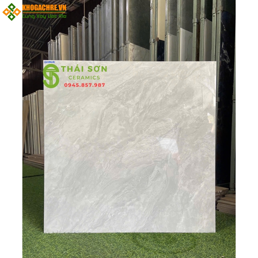 Gạch 80x80 phương nam màu xám vân lát nền văn phòng