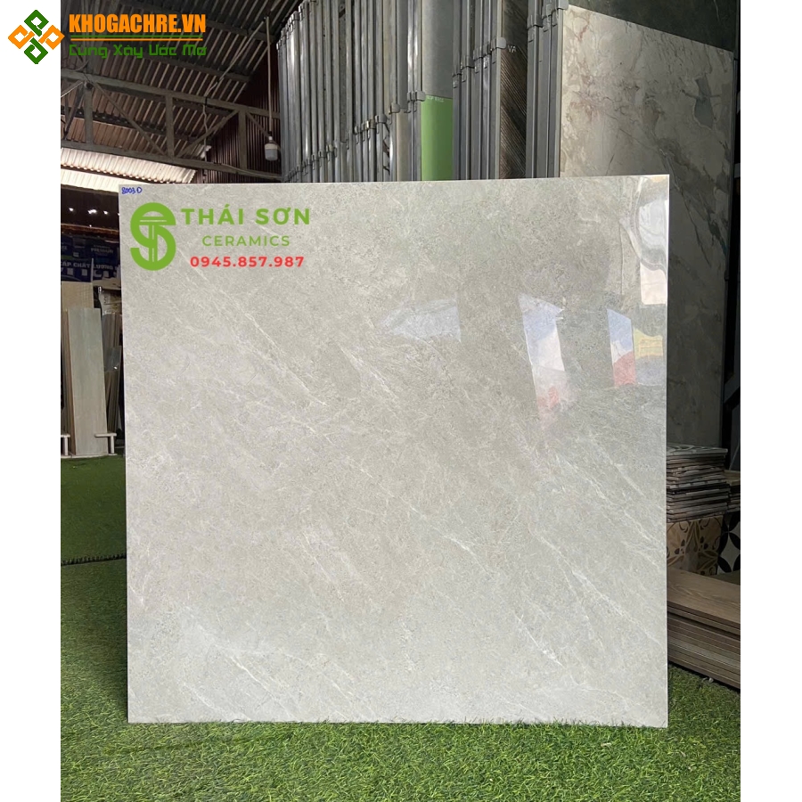 Gạch toko bóng kính 80x80 lát nền nhà màu xám