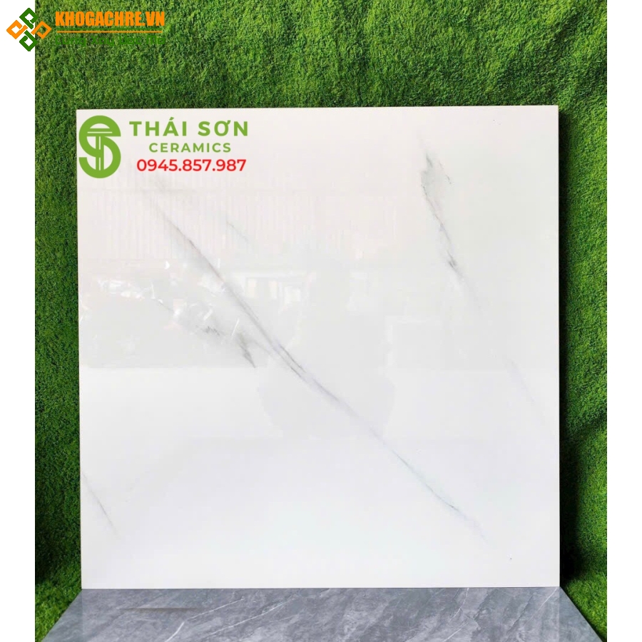 Gạch lát nền hà thanh 80x80 màu trắng vân xám giá tốt