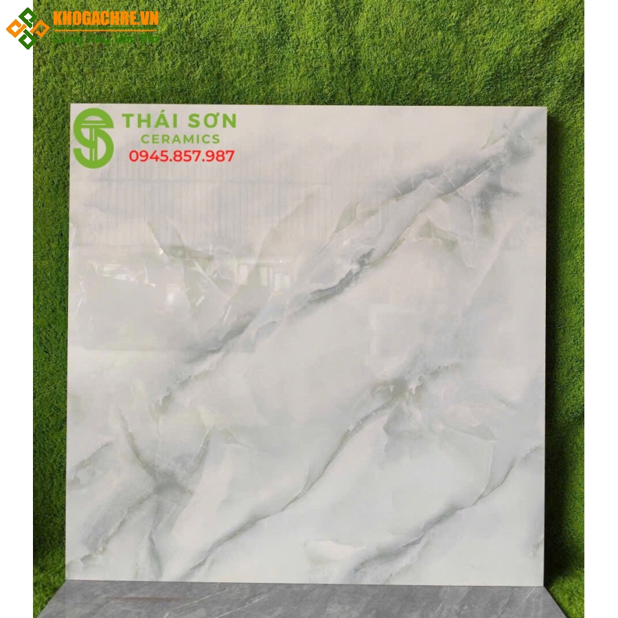 Gạch lát nền hà thanh 80x80 màu xanh vân đá 